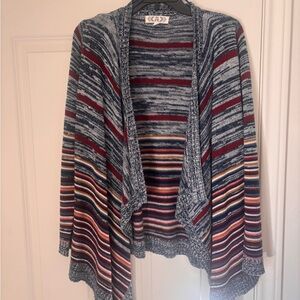 Pink Rose Multicolor Striped Cardigan
